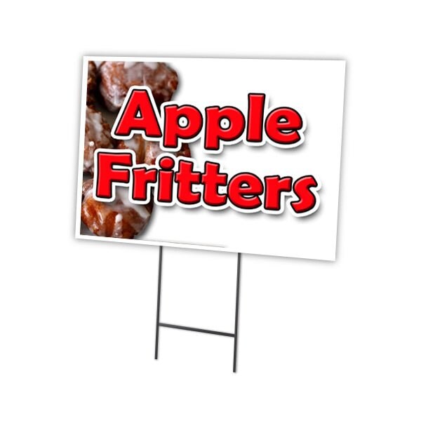Apple Fritters Yard Sign & Stake outdoor plastic coroplast window, C-1216-DS-Apple Fritters
